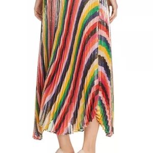 Alice + Olivia
Katz Metallic Pleated Striped Midi Skirt